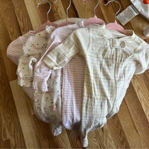 Baby Girl Light Weight Footed PJ’s Bundle in Soft Pastels